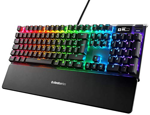 SteelSeries Apex 7 - Teclado mecánico para gaming – Smart Display OLED – Retroiluminación LED RGB - Interruptores marrónes - Teclado francesa (AZERTY)