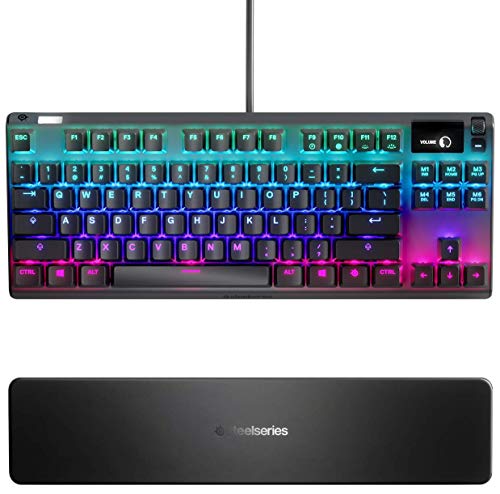 SteelSeries Apex 7 TKL Compacto Teclado mecánico para gaming, Smart Display OLED, Retroiluminación LED RGB Interruptores rojo Teclado inglesa QWERTY