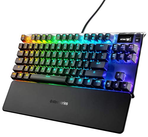 SteelSeries Apex 7 TKL Compacto Teclado mecánico para gaming, Smart Display OLED, Retroiluminación LED RGB Interruptores rojo Teclado inglesa QWERTY