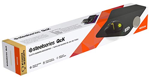 SteelSeries QcK - Alfombrilla de ratón para juegos - Superficie microtejida - Optimizada para sensores de juegos - Tamaño M (320mm x 270mm x 2mm)