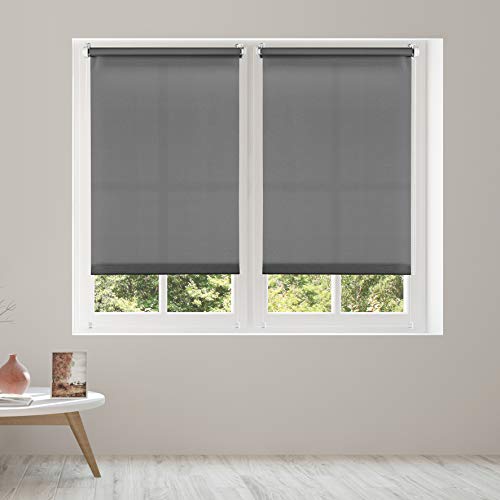 STORESDECO Estor Enrollable traslúcido EasyFix, fácil instalación sin taladrar, Ideal para Ventanas abatibles (45 cm x 180 cm, Gris)