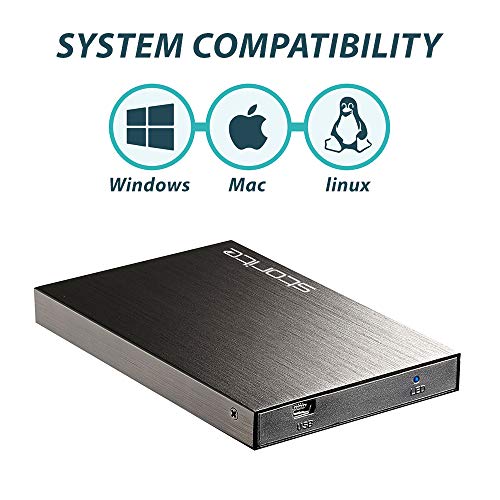 Storite externo portátil Hardrive HDD, 2.5 pulgadas 2.0 USB Slim disco duro para almacenamiento/copia de seguridad para computadora, portátil, PC, PS4, PS3, XBOX, MAC, CHROMEBOOK negro 200GB