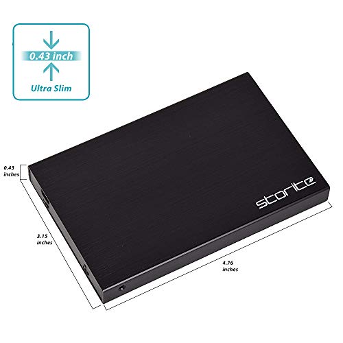 Storite externo portátil Hardrive HDD, 2.5 pulgadas 2.0 USB Slim disco duro para almacenamiento/copia de seguridad para computadora, portátil, PC, PS4, PS3, XBOX, MAC, CHROMEBOOK negro 200GB