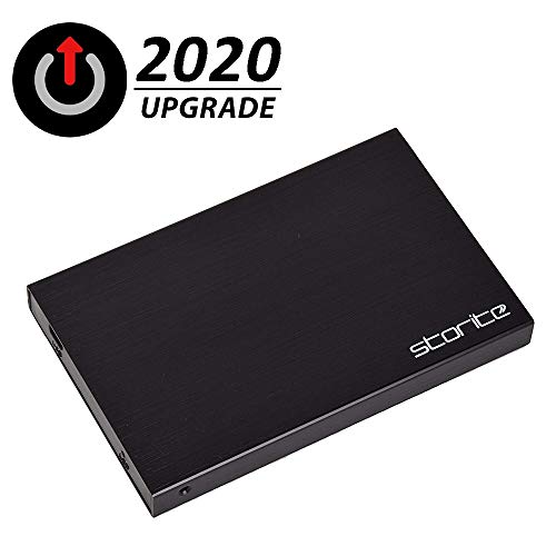 Storite externo portátil Hardrive HDD, 2.5 pulgadas 2.0 USB Slim disco duro para almacenamiento/copia de seguridad para computadora, portátil, PC, PS4, PS3, XBOX, MAC, CHROMEBOOK negro 200GB