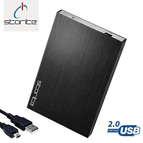 Storite externo portátil Hardrive HDD, 2.5 pulgadas 2.0 USB Slim disco duro para almacenamiento/copia de seguridad para computadora, portátil, PC, PS4, PS3, XBOX, MAC, CHROMEBOOK negro 200GB