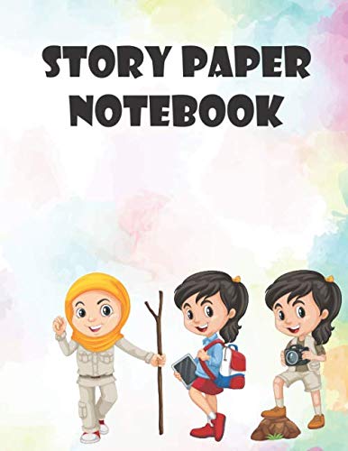 Story Paper A Draw and Write Journal 150 Pages 8.5 x 11 PA-4: Measured Top Space For Title, Picture Box For Drawings | Illustrations | Centered Dotted Lines For Handwriting Guide