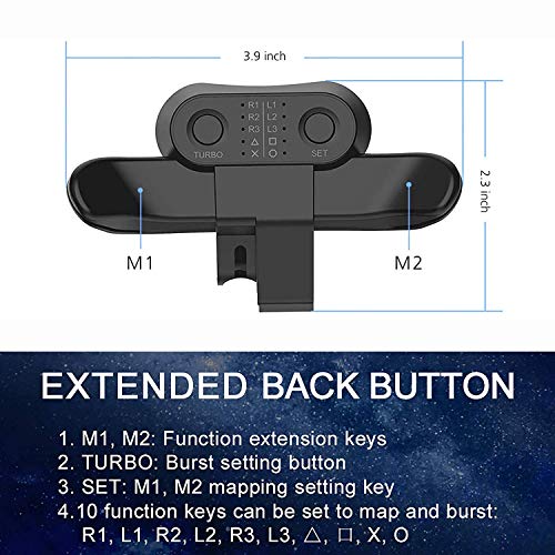 Strike Pack para mando de PS4 con función Turbo Burst para PS4，Strike Pack para PS4, Accesorio de Botón Trasero para Playstation 4, ,back button attachment ps4,Ergonomía Adaptador mando ps4