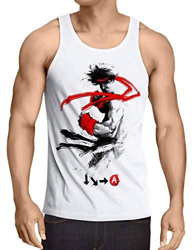 style3 Childhood Hero Fighter Camiseta de Tirantes para Hombre Tank Top Street Beat em up Arcade, Talla:XXL