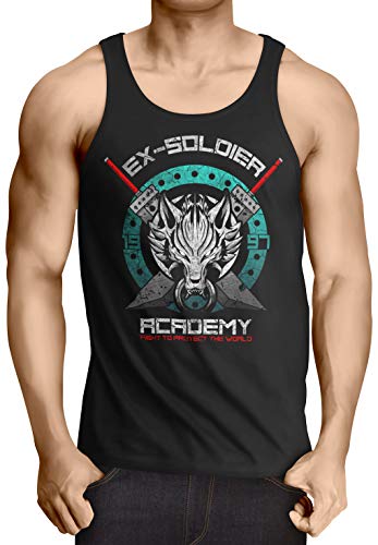 style3 Ex-Soldier Camiseta de Tirantes para Hombre Tank Top T-Shirt Final 7 Choco-bo Sephiroth, Talla:L