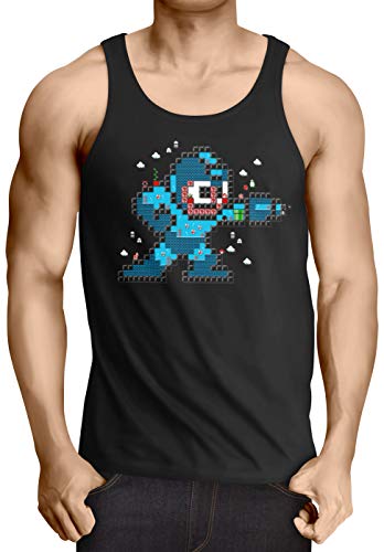 style3 Mega Pixel Level Camiseta de Tirantes para Hombre Tank Top T-Shirt Switch Lite Smash Bros NES 8bit, Talla:M
