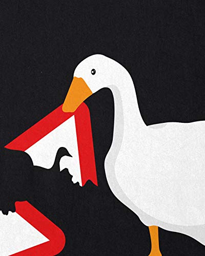 style3 Pánico de los Gansos Camiseta para Hombre T-Shirt Ganso oca Videojuego, Talla:XXL