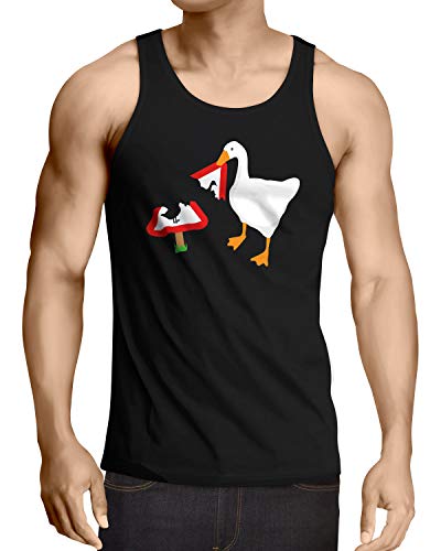 style3 Pánico de los Gansos Camiseta para Hombre T-Shirt Ganso oca Videojuego, Talla:XXL