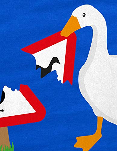 style3 Pánico de los Gansos Camiseta para Mujer T-Shirt Ganso oca Videojuego, Color:Azul, Talla:S