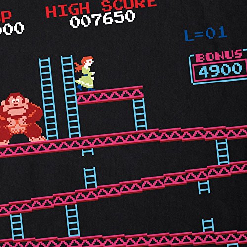style3 Retro Kong Camiseta para Hombre T-Shirt Donkey Geek NES Nerd Gamer, Talla:L