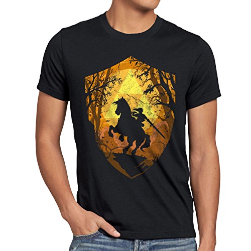 style3 Ride Through Hyrule Camiseta para Hombre T-Shirt, Talla:L;Color:Negro
