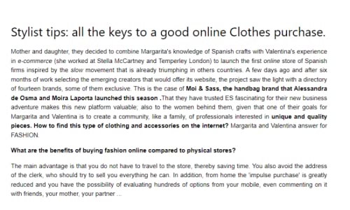 Stylist tips: all the keys to a good online Clothes purchase.