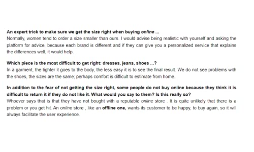 Stylist tips: all the keys to a good online Clothes purchase.