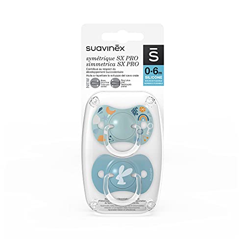 SUAVINEX Sx Pro Forest - Chupetes (0/6 meses, 2 unidades, 307353), Forest Azul