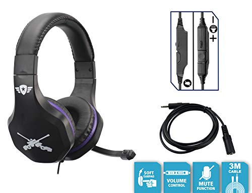 Subsonic - Auriculares con micrófono (PS4 Slim / Pro - Xbox One / PC / Nintendo Switch), Edición Gamer Battle Royal con extensión Switch