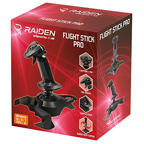 Subsonic - Raiden - Joystick con acelerador para simulador de vuelo - Flignt Stick Pro - Compatible con PC (Windows 8.1)