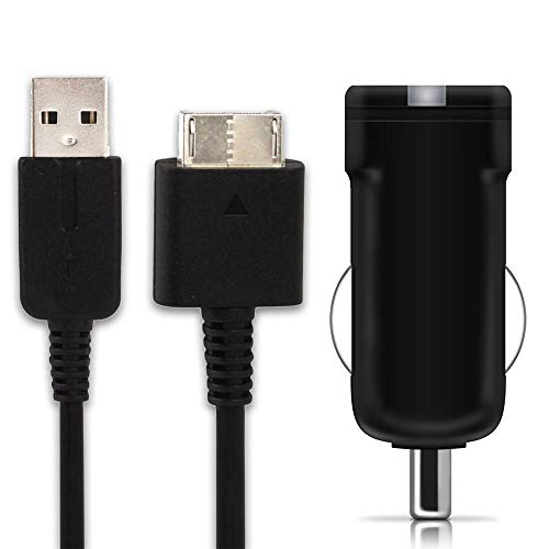subtel® Cargador de Coche 1m 1A Compatible con Sony PS Vita (PCH-1000 / PCH-1004) / PS Vita (PCH-1100 / PCH-1104), 5V Cable de Carga System Connector 12V / 24V