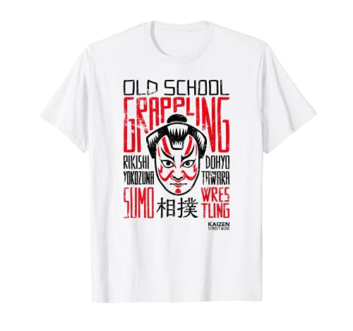 Sumo Wrestling Old School Grappling - Diseño Negro y Rojo - Camiseta