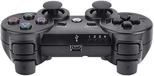 Sunny Rainbow - Mando de juegos inalámbrico para Play Station 3 (doble de vibración) Negro