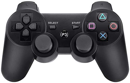 Sunny Rainbow - Mando de juegos inalámbrico para Play Station 3 (doble de vibración) Negro