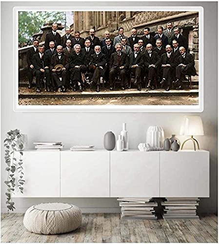 Sunsightly Einstein 1927 Fifth Solvay Conference Physicist Photo Poster Tela De Seda Arte De La Pared Impresiones En Lienzo Y Carteles Imágenes para La Decoración De La Sala De Estar Sin Marco