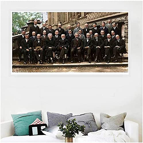 Sunsightly Einstein 1927 Fifth Solvay Conference Physicist Photo Poster Tela De Seda Arte De La Pared Impresiones En Lienzo Y Carteles Imágenes para La Decoración De La Sala De Estar Sin Marco