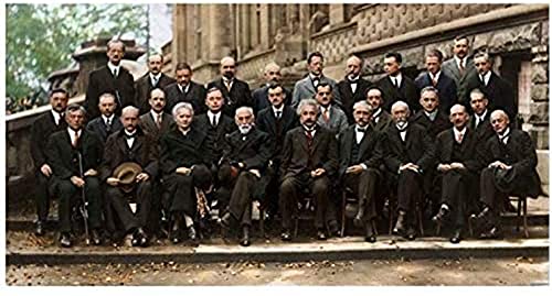 Sunsightly Einstein 1927 Fifth Solvay Conference Physicist Photo Poster Tela De Seda Arte De La Pared Impresiones En Lienzo Y Carteles Imágenes para La Decoración De La Sala De Estar Sin Marco