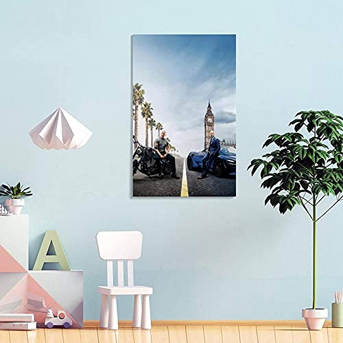 Sunsightly Regalos Rápidos Y Furiosos Jason Statham Dwayne Johnson Póster Arte De La Pared Impresiones En Lienzo Y Carteles Imágenes para La Sala De Estar Decoración De Dormitorio Moderno Sin Marco