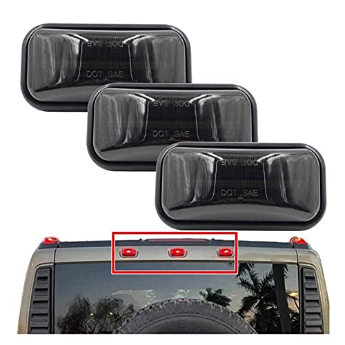 SUNYANG Summer Solstice 3 unids Fumado LED Trasero Red Toof Marker Light Fit para Hummer H2 2003-2009 / SUT 2005-2009