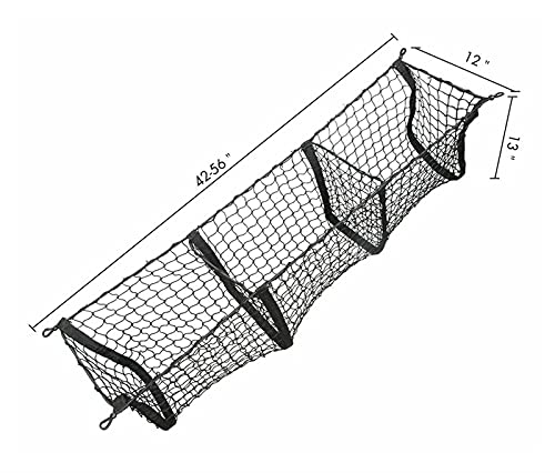 SUNYANG Summer Solstice Tamaño Grande 112 X 30 X 30 Cm Pickup De Automóvil SUV Tronco Organizador De Carga Red 3 Pocket Grid Equipaje Bolsa De Malla Expandible Duradera