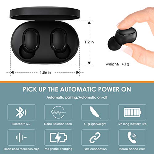 superpow Xiaomi Redmi Airdots 2 Auriculares Inalámbricos, Wireless Earbuds Auriculares inalámbricos Bluetooth 5.0 Auriculares Bluetooth Anti-transpiración IPX4 con Auriculares con micrófono