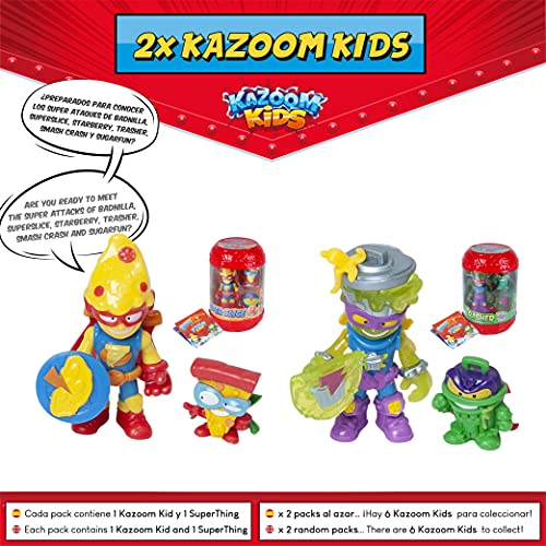 SuperThings Kazoom Kids – Ballon Boxer y Pack Sorpresa 16 Sets | Contiene Ballon Boxer, 10 Sobres One Pack, 4 Kazoom Sliders y 2 Kazoom Kids | Juguetes y Regalos para Niños Cumpleaños