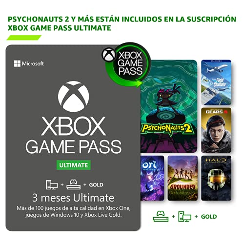 Suscripción Xbox Game Pass Ultimate - 3 Meses | Psychonauts 2: Standard se incluye con la suscripción | Standard | Xbox & Windows 10 - Código de descarga