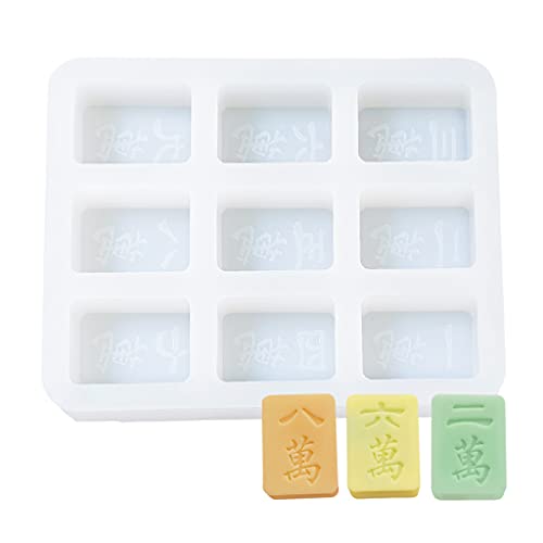 SUSHUN Chinese Mahjong Shape Material de Silicona Chocolate Ice Cube Molde Jabón Molde de Silicona Decoración de Pasteles Regalo para Amigos Jelly Sugar Candy Chocolate Fondant Cake Decoration Wanzi