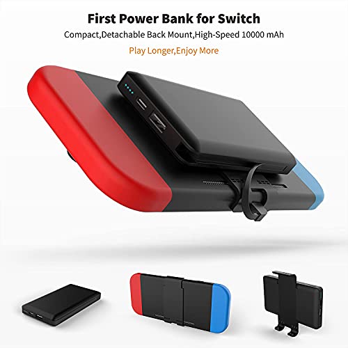 sutefoto Battery Backup Power Bank Compatible con Switch, 10000mAh Rechargeable Extended Cargador de batería con Cable Tipo C Compatible con NS Switch iPad y teléfonos