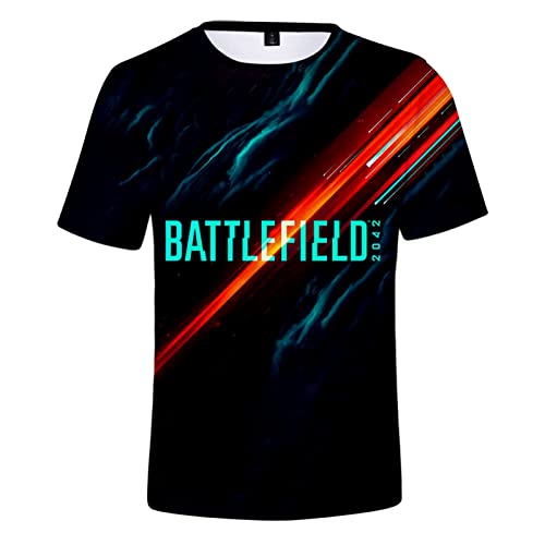 Swdan Battlefield 2042 Camiseta De Manga Corta para Mujer Hombre,T-Shirt Unisex Estilo 3D,Ropa De Cosplay