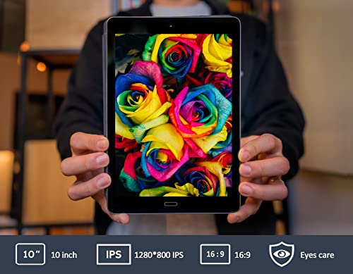 Tablet 10 Pulgadas GOODTEL Android 10 Tablets con 4GB RAM y 64GB ROM, WiFi, 2.5D IPS, Bluetooth, FM, Expansión de 128GB, Cámara Dual 5MP+8MP, con Funda, Teclado y Ratón - Rojo