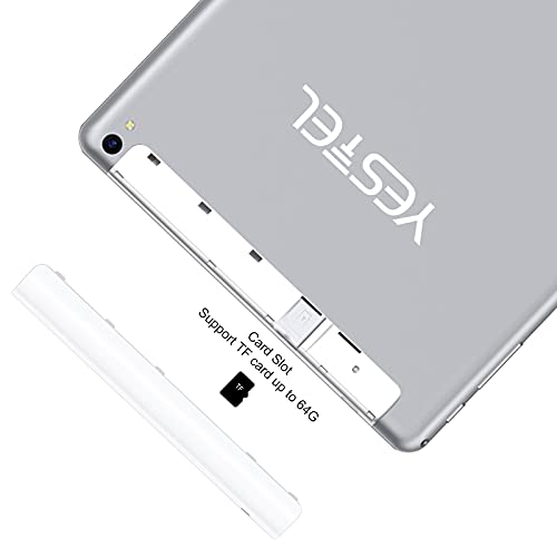 Tablet 10.0 Pulgadas YESTEL Android 10.0 Tablets con 4GB RAM + 64GB ROM - /WiFi | Bluetooth | GPS, 8000mAH, con Ratón | Teclado y Cubierta-Plata