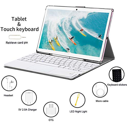 Tablet 10.8 Pulgadas FHD Ultrar-Rápido10-Core 2.3GHz, 4G LTE Android 10 Certificación Google GMS, Dual SIM, 6GB RAM 128GB ROM / 512GB,16MP + 8MP, 8000mAh, OTG, GPS (Rosado)