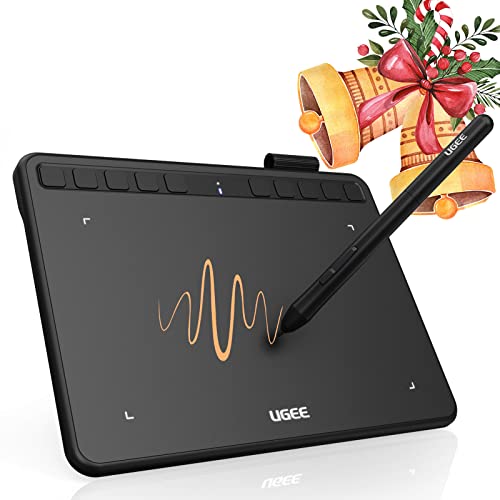 Tableta Gráfica UGEE S640,Tableta Digitalizada Portátil Ultradelgada de 2.4G,con Función de Inclinación, Teclas Personalizadas, Lápiz sin Pilas para Windows Mac Linux