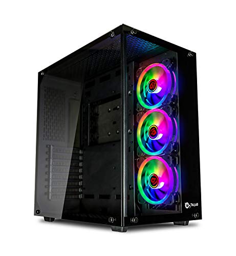 Talius Cronos Caja Gaming ATX, Cristal Templado, Ventiladores Iris RGB (Disponible en Tres Colores) (Black)