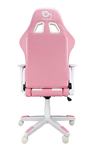 Talius Silla Gaming Profesional Dragonfly Rosa/Blanca, Ergonómica, 2D, basculante, Base Nylon, Ruedas 60mm Nylon, Gas Clase 4, Espuma Alta Densidad, Escritorio, Oficina y Gamer.