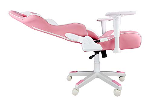 Talius Silla Gaming Profesional Dragonfly Rosa/Blanca, Ergonómica, 2D, basculante, Base Nylon, Ruedas 60mm Nylon, Gas Clase 4, Espuma Alta Densidad, Escritorio, Oficina y Gamer.