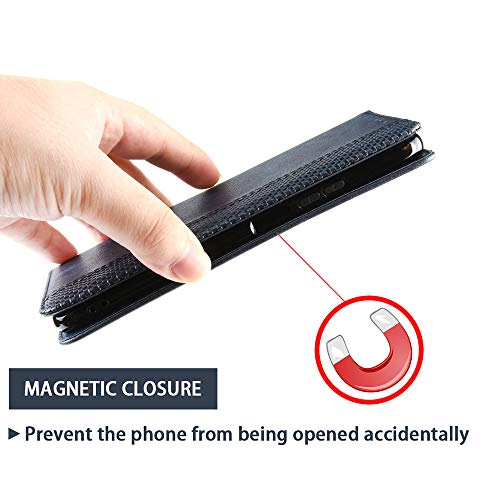 TANYO Funda Leather Folio para el Motorola Moto G9 Play/Moto E7 Plus, PU/TPU Premium Flip Billetera Carcasa Libro de Cuero con Ranuras y Tarjetas - Azul