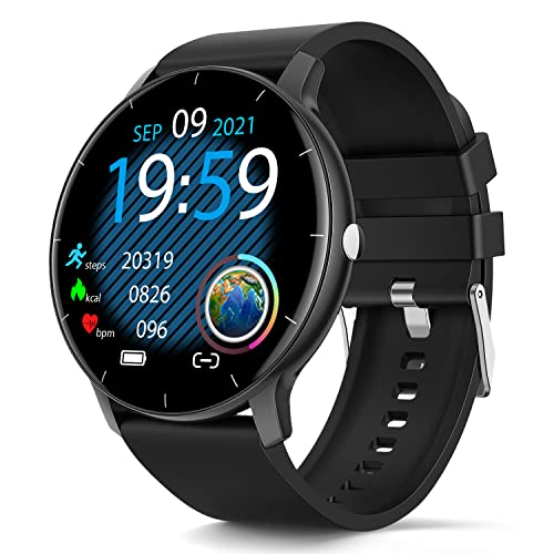 TAOPON Reloj Inteligente Hombre Smartwatch Mujer Relojes Inteligentes con 1.28" Pulsera Actividad GPS IP67 Monitor de Sueño Pulsómetro Oxígeno de Sangre 8 Modos Deporte Smart Watch para iOS y Android