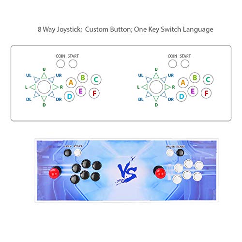 TAPDRA Consola de Juegos Retro Arcade 3D Pandora Key 7 4188 Retro HD Games (Juegos 3D 160 en uno incluidos) HD 1280x720 Soporte multijugador Agregar más Juegos Salida de Audio HDMI/VGA/USB/3,5mm